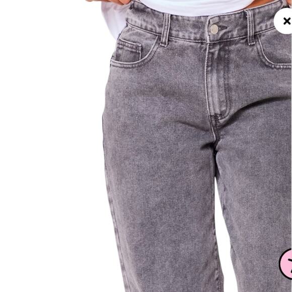 Prettylittlething Petite Washed Gray Dip Back Waist Boyfriend Jeans W1057 Sz 8 - Picture 3 of 11